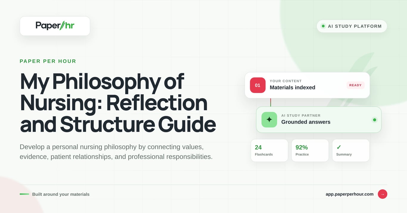 My Philosophy of Nursing: Reflection and Structure Guide