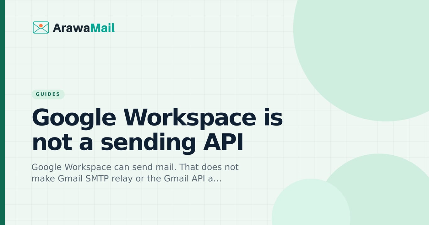 Google Workspace is not a transactional sending API