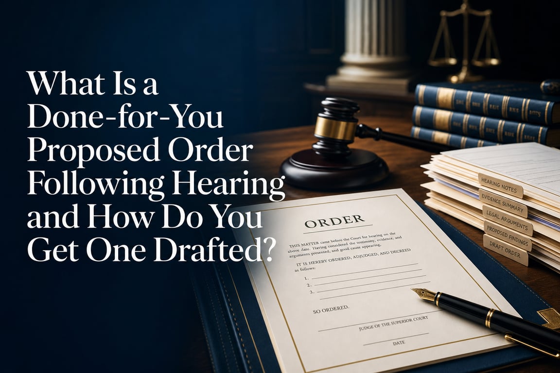 What Is a Done-for-You Proposed Order Following Hearing and How Do You Get One Drafted?