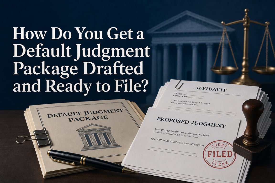 How Do You Get a Default Judgment Package Drafted and Ready to File?