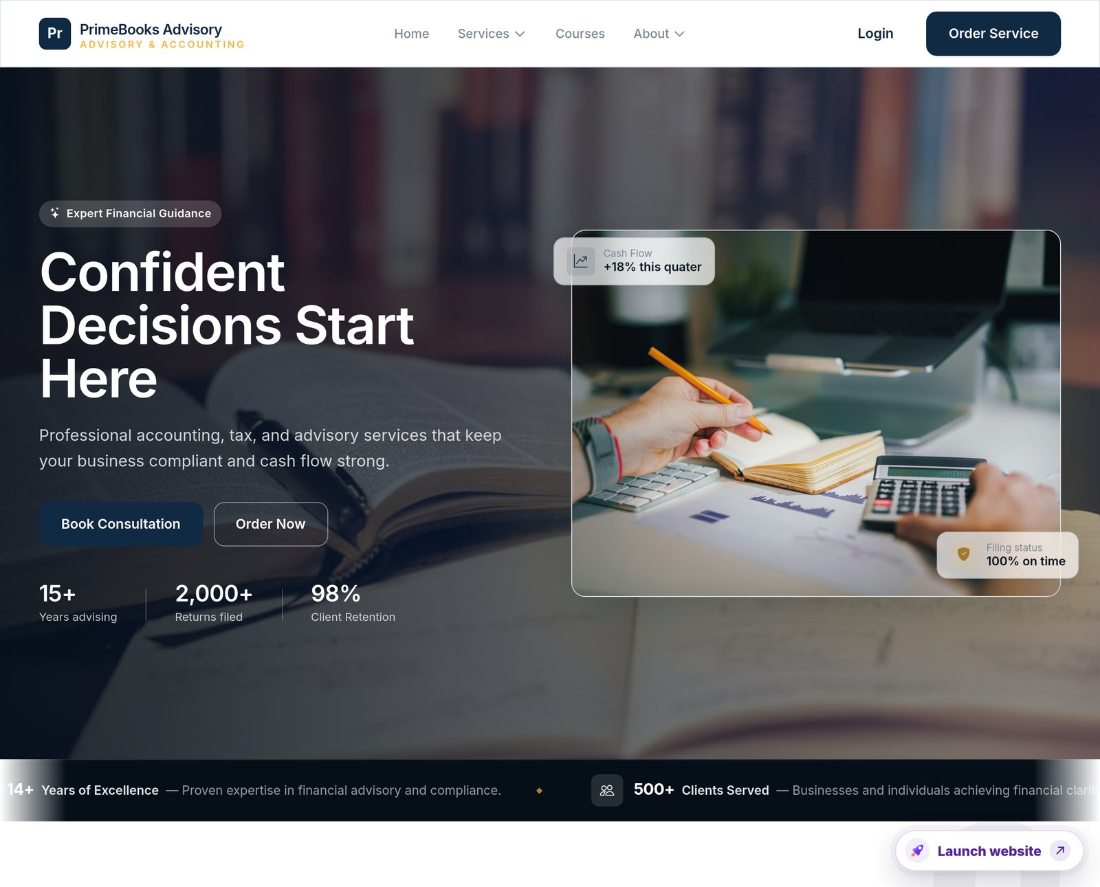 PrimeBooks Advisory — SDP Platform template