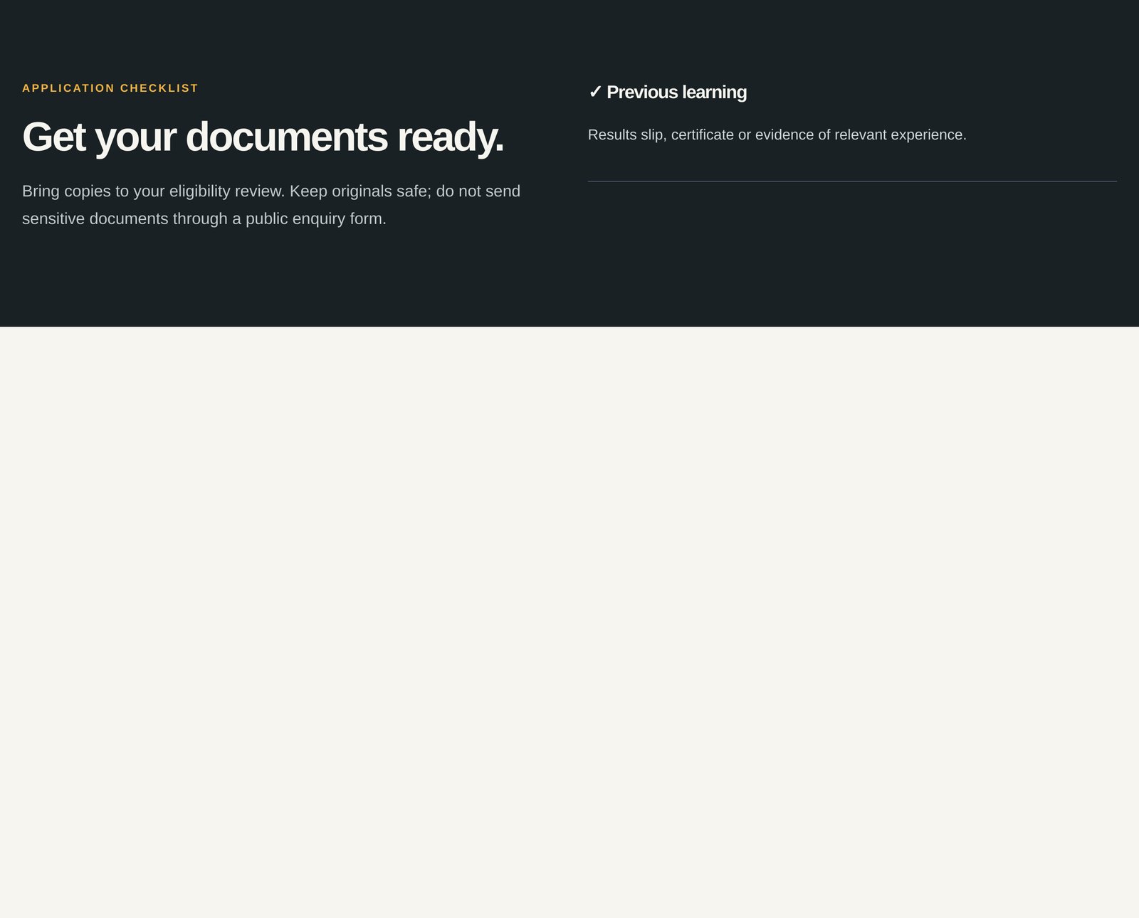 Forge Documents Checklist component