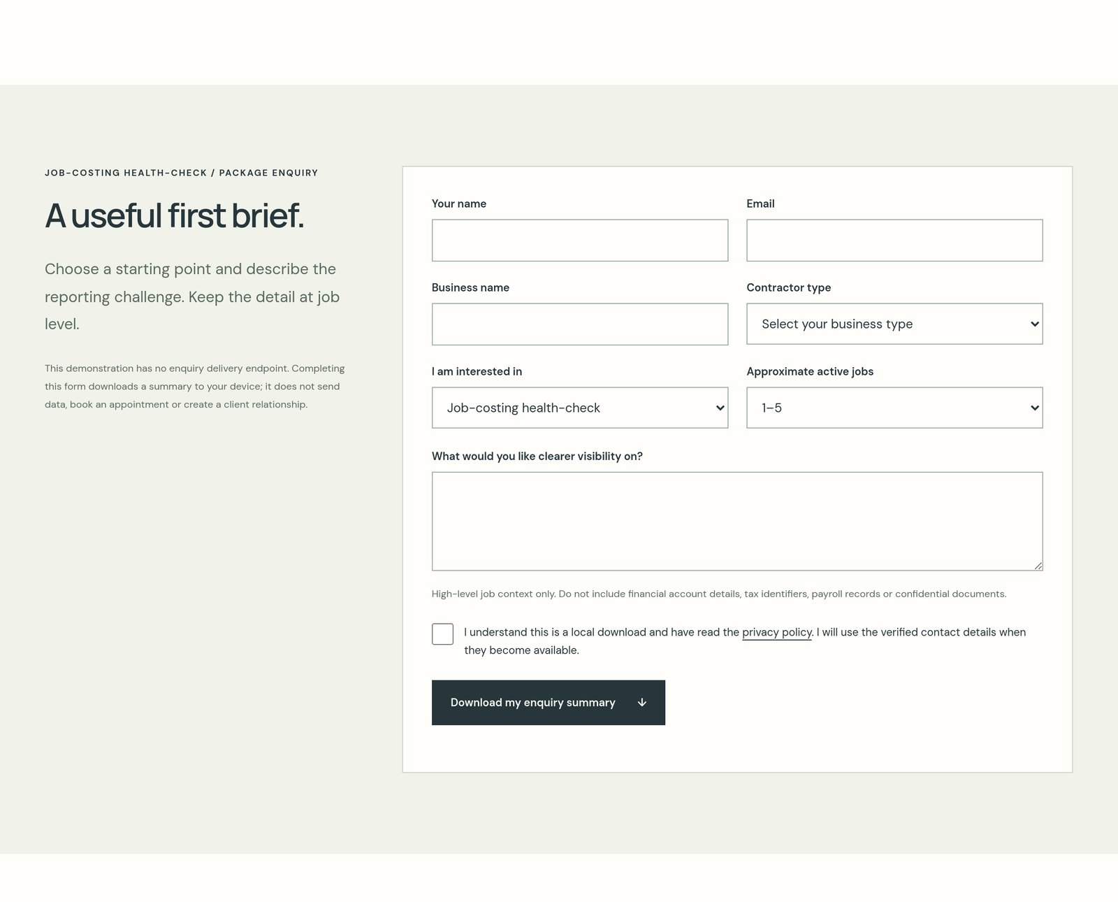 Rivermark | Local health-check enquiry form component
