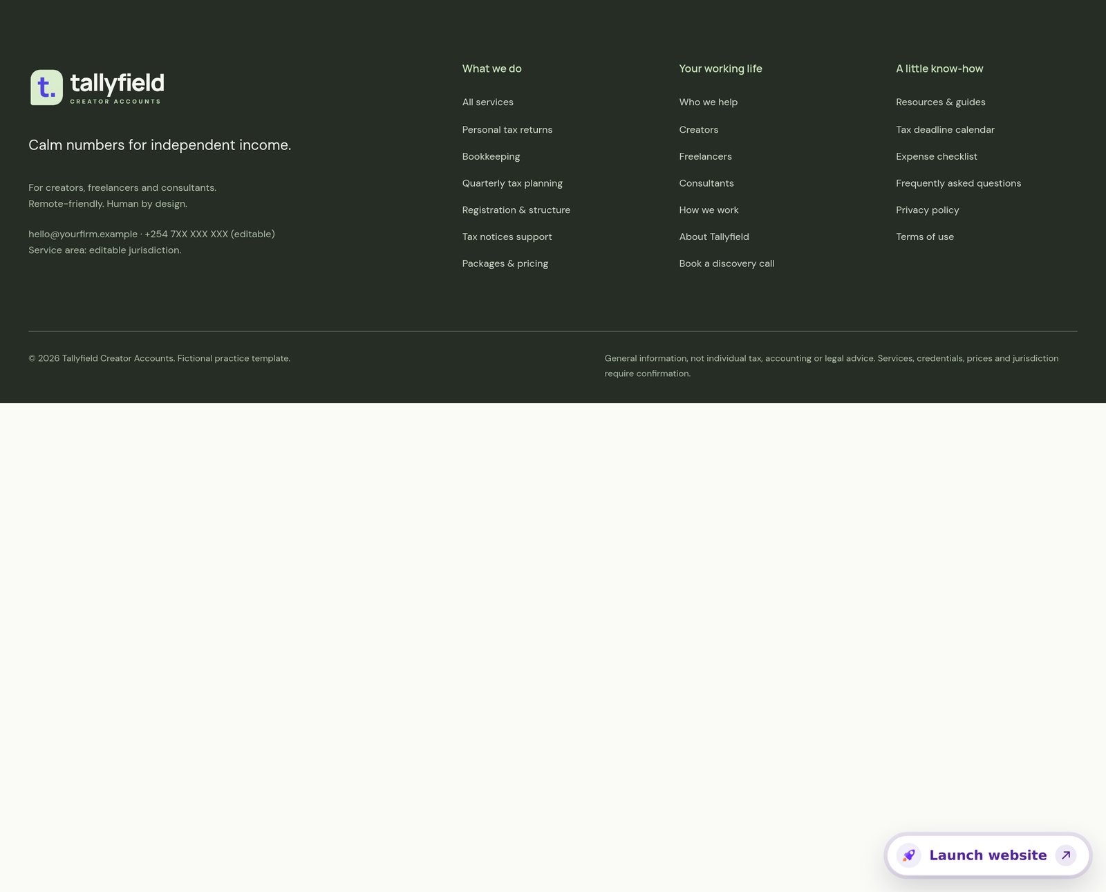 SEO Footer component