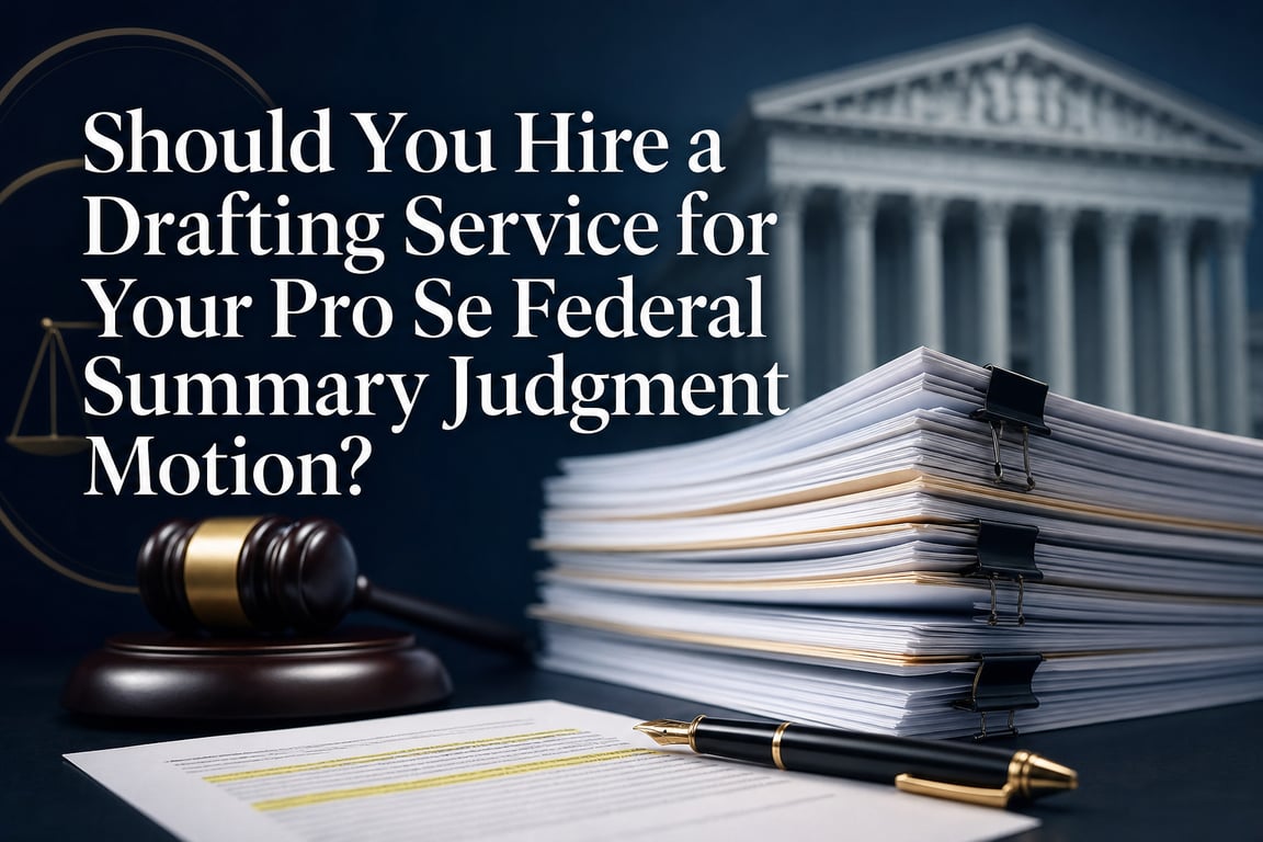Should You Hire a Drafting Service for Your Pro Se Federal Summary Judgment Motion?