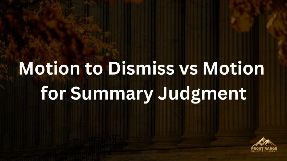 When Should You File a Motion to Dismiss Instead of a Motion for Summary Judgment?