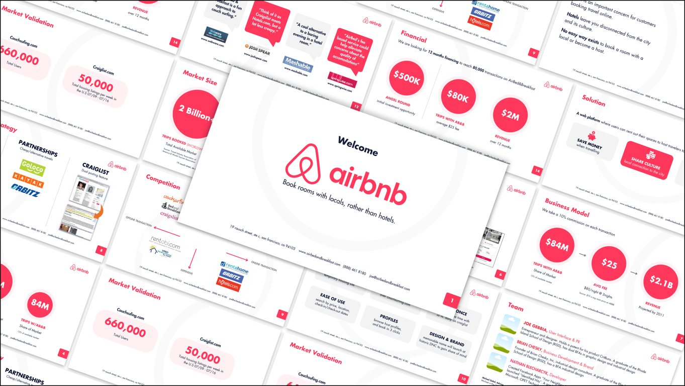 Airbnb pitch deck redesigned