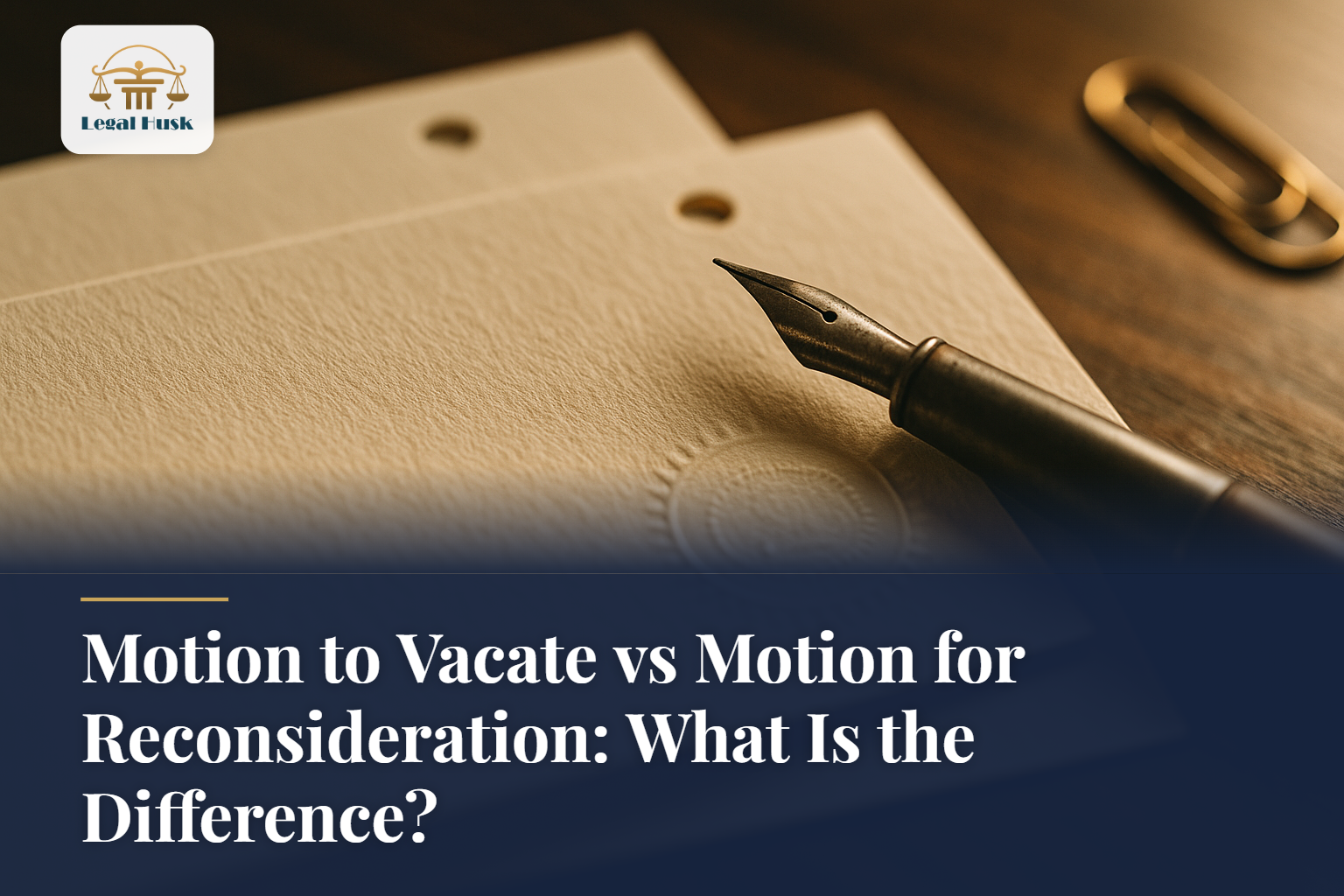 Motion to Vacate vs Motion for Reconsideration: What Is the Difference?