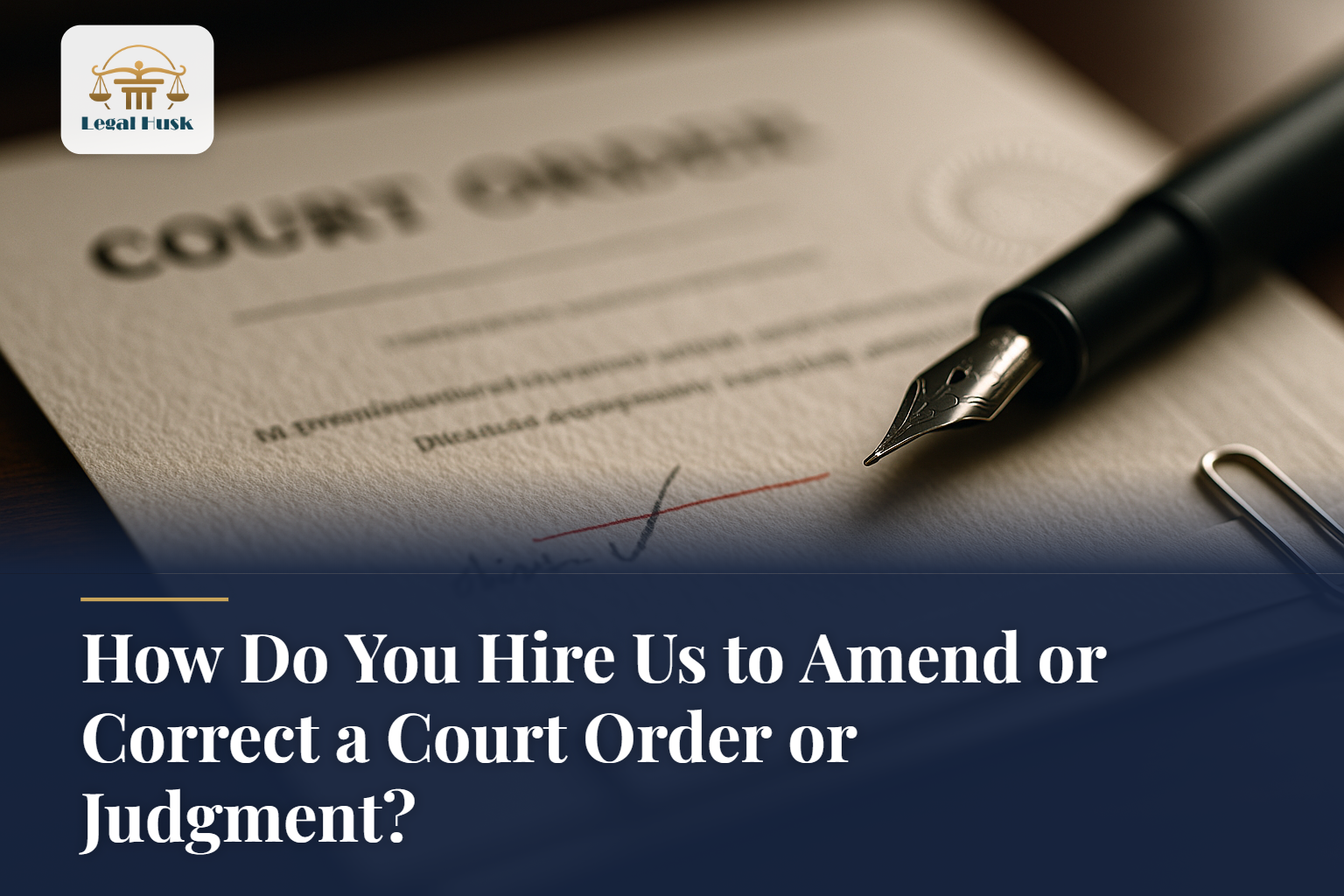How Do You Hire Us to Amend or Correct a Court Order or Judgment?