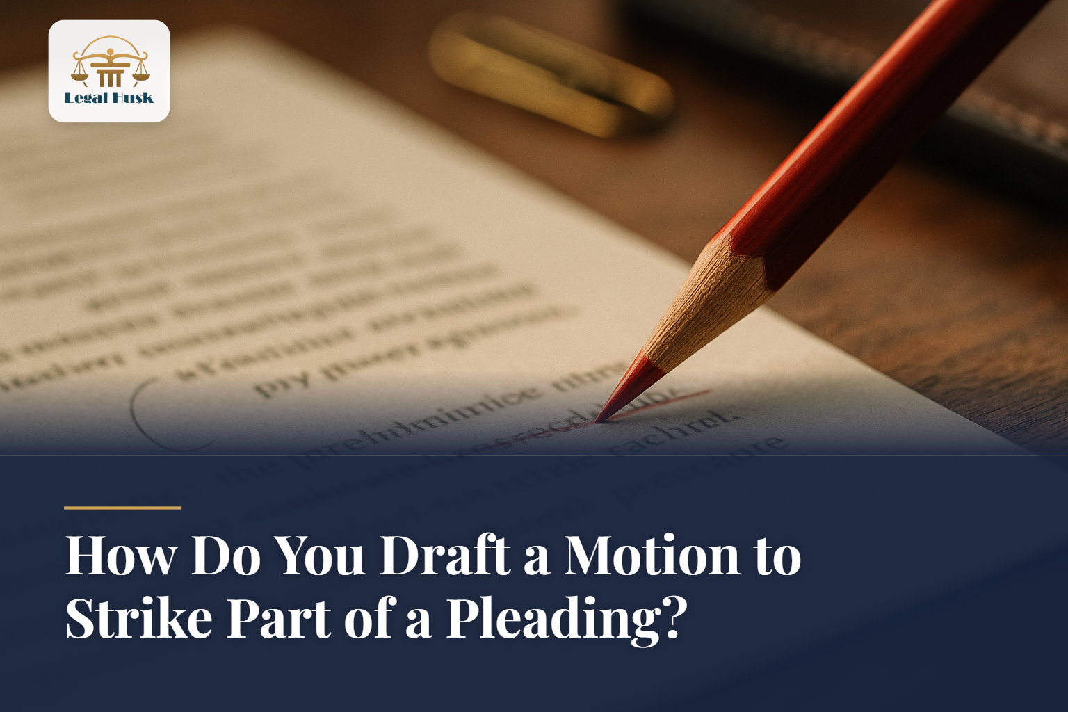 How Do You Draft a Motion to Strike Part of a Pleading?