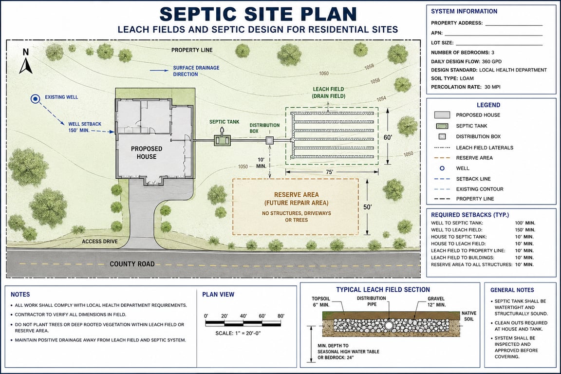 Septic Site Plans For New Homes And Rural Lots