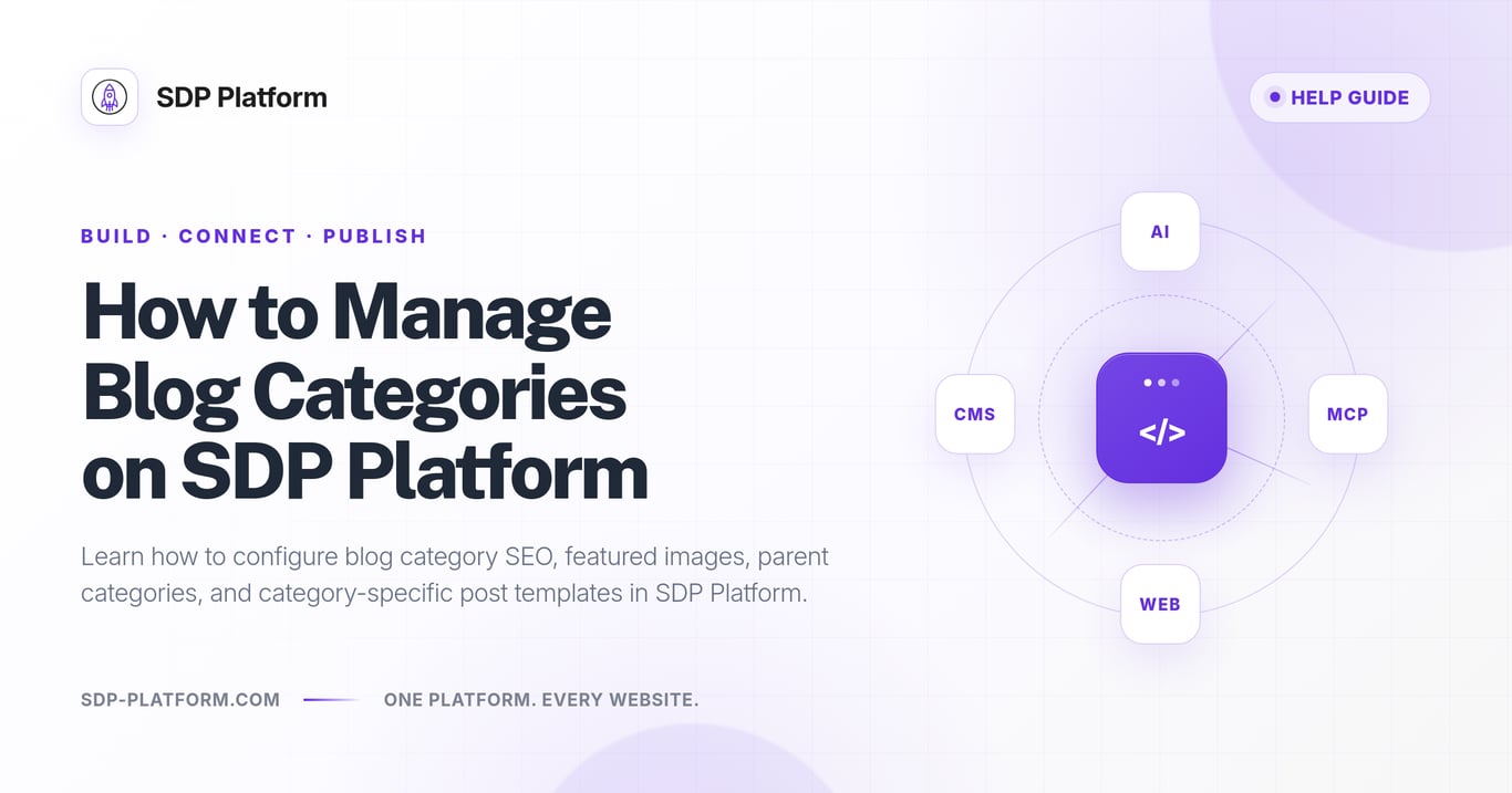 How to Manage Blog Categories on SDP Platform