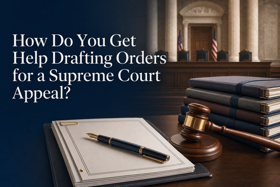 How Do You Get Help Drafting Orders for a Supreme Court Appeal?
