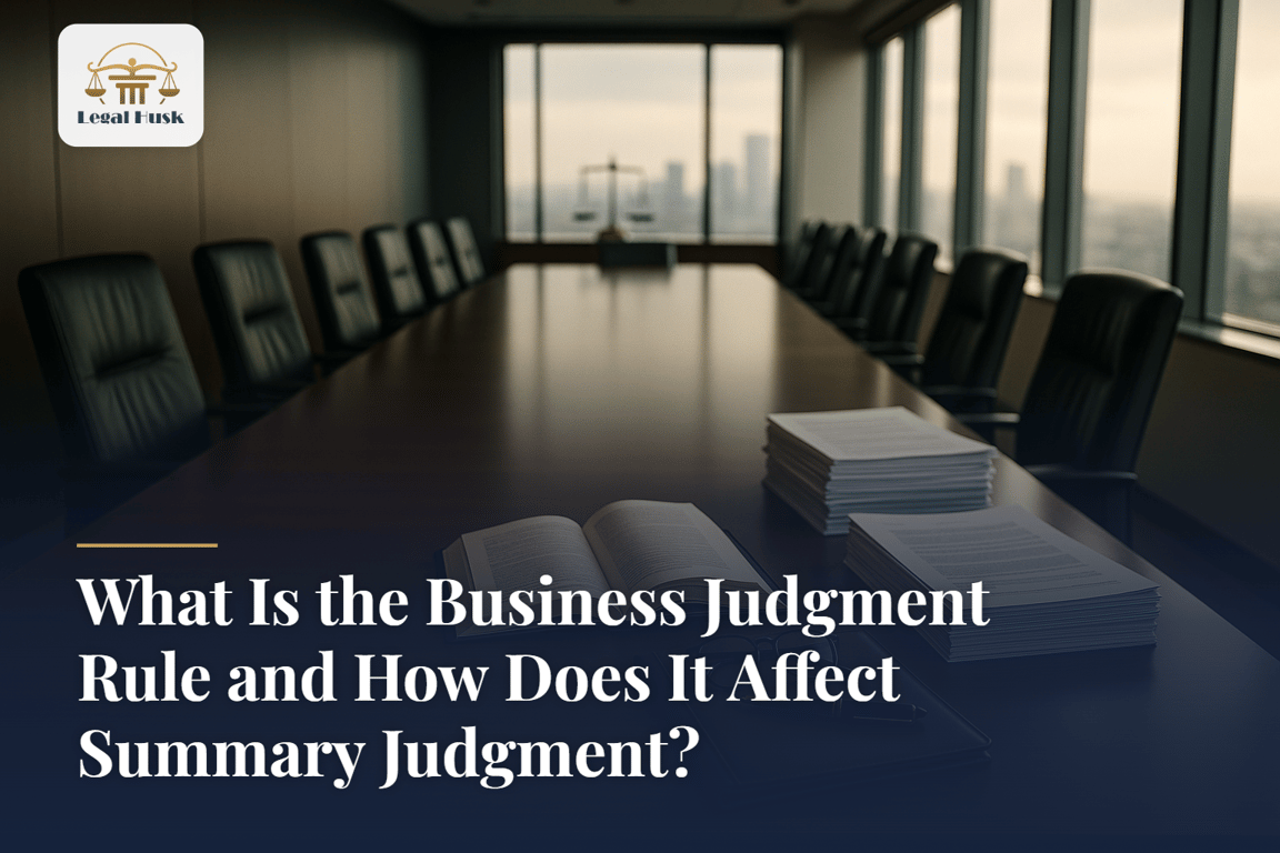 What Is the Business Judgment Rule and How Does It Affect Summary Judgment?