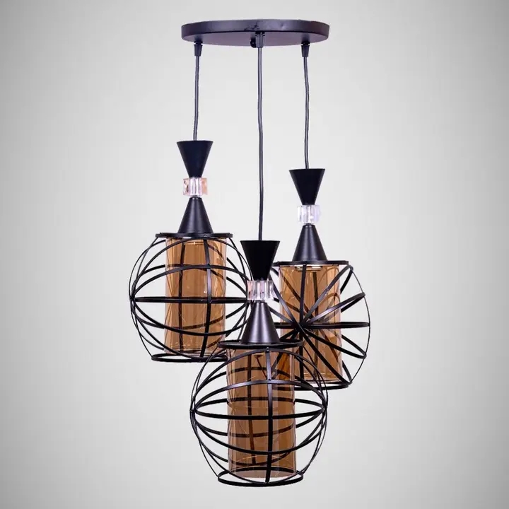 Triple Sphere Cage Pendant Light