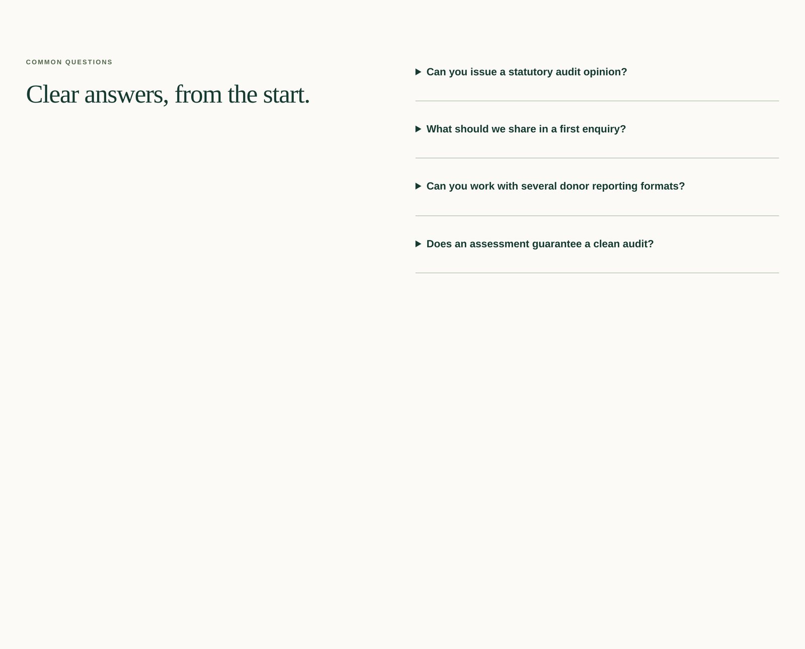 Grantmere | Accessible FAQs component