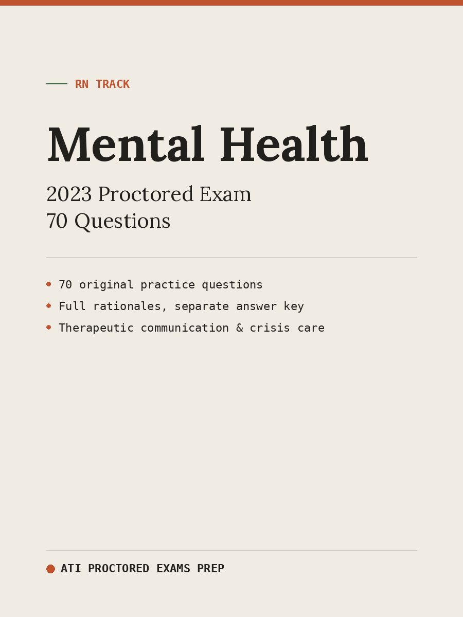 ATI RN Mental Health 2023 Proctored Exam