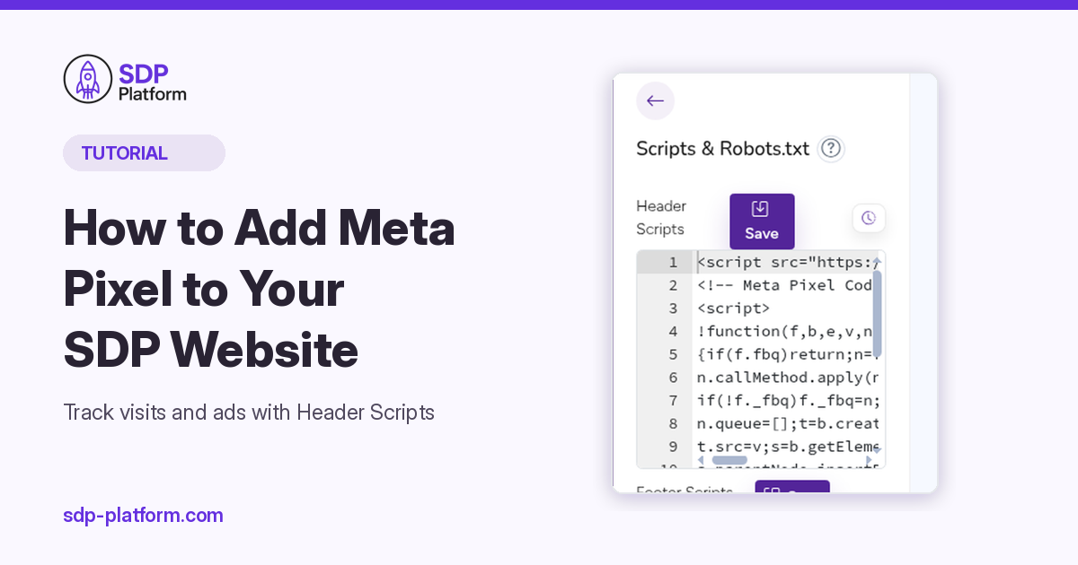 How to Add Meta Pixel to Your SDP Website