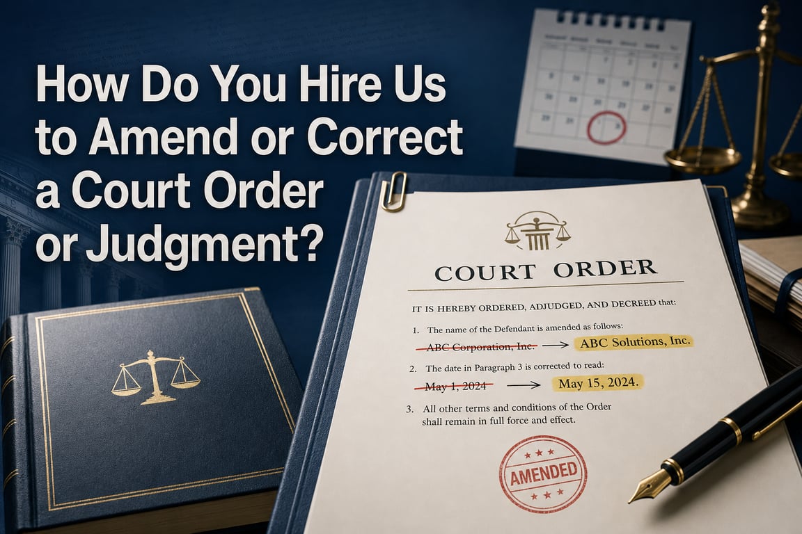 How Do You Hire Us to Amend or Correct a Court Order or Judgment?