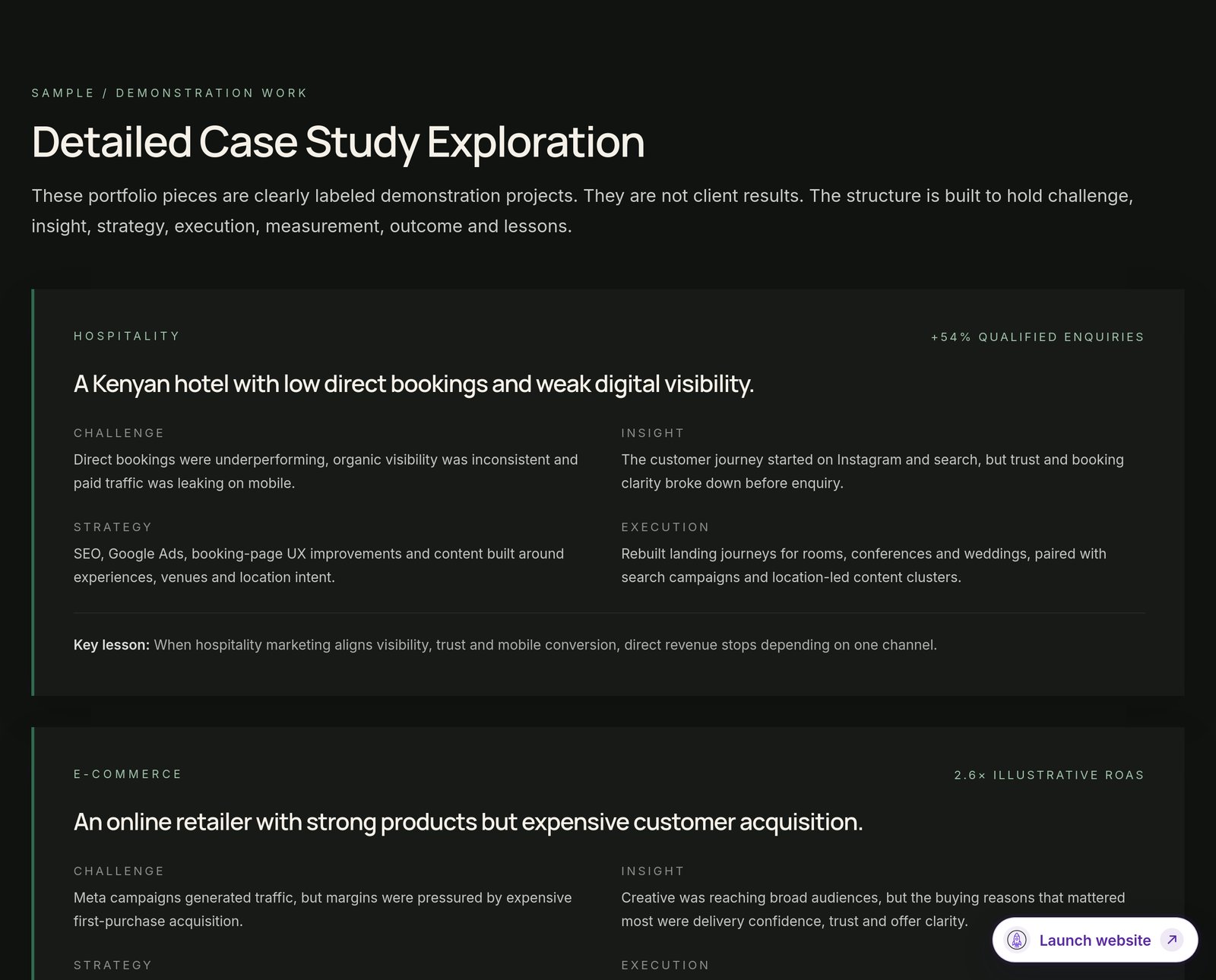 Work Case Studies Detail component
