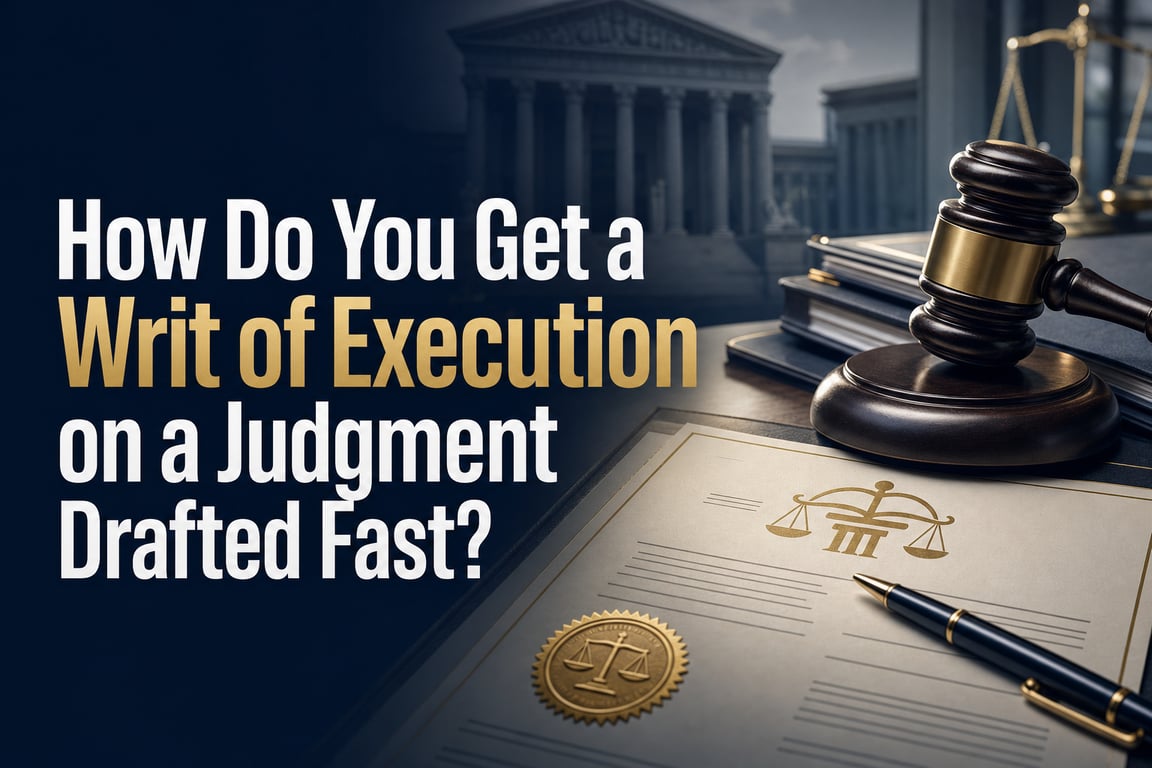 How Do You Get a Writ of Execution on a Judgment Drafted Fast?