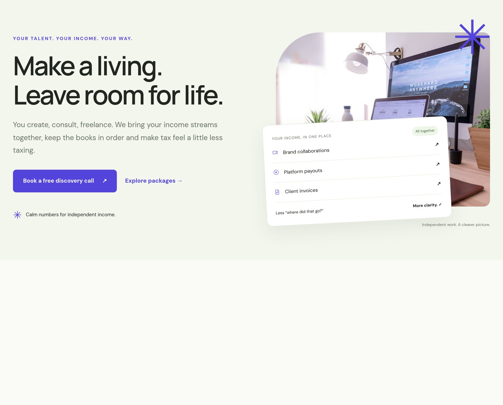 Income Clarity Hero component