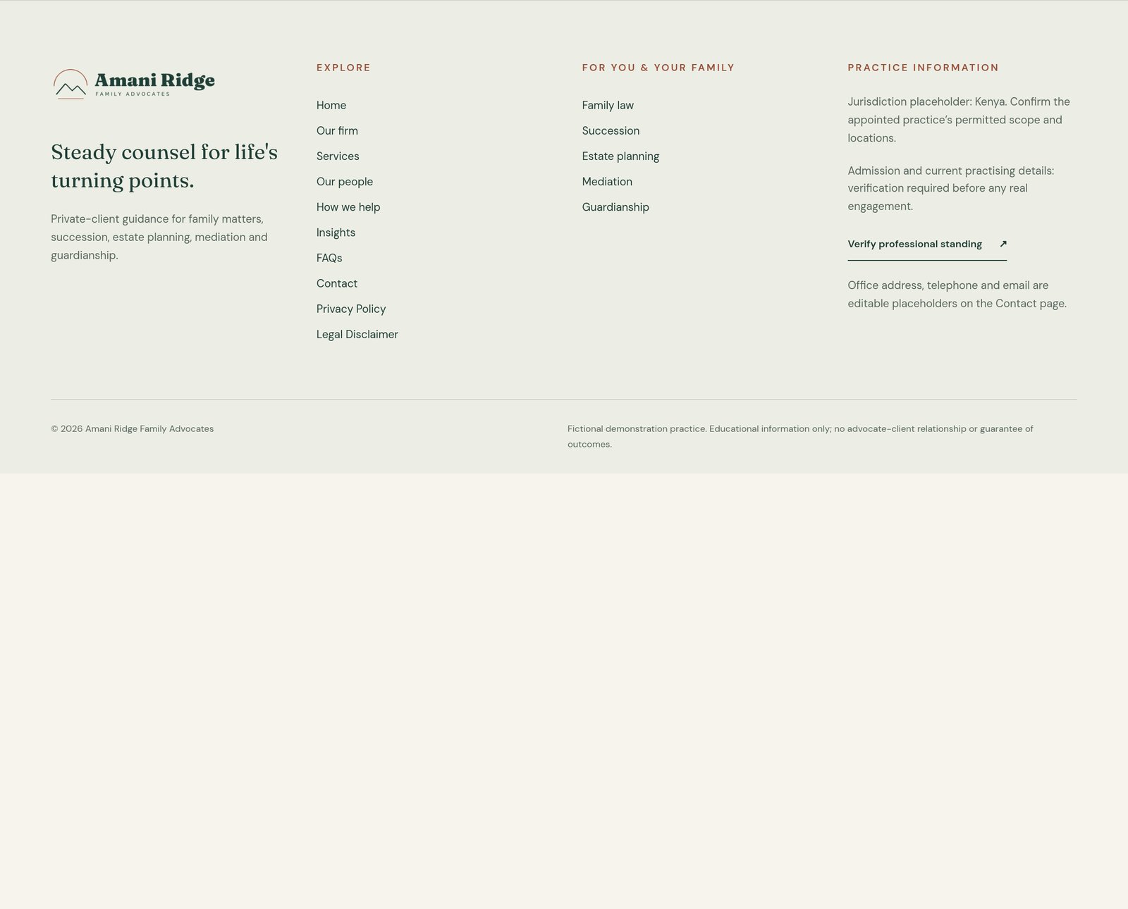AR · SEO Footer component