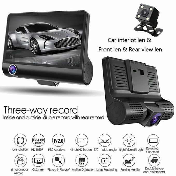 3 Channel Car Dashboard Camera