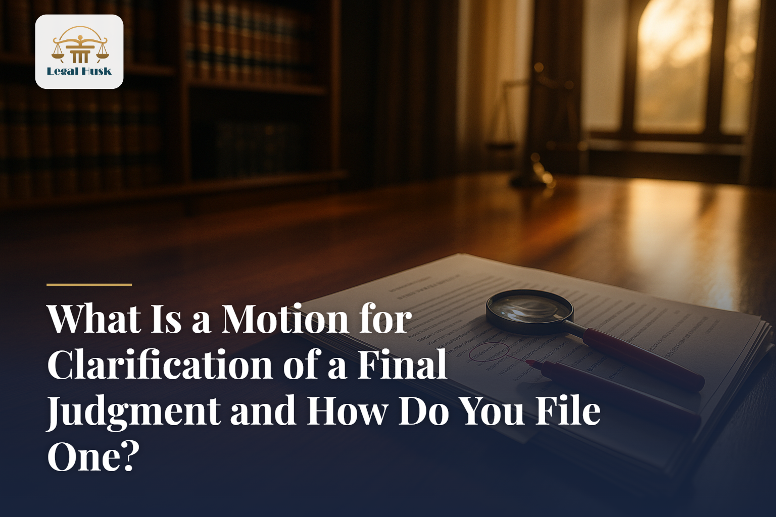 What Is a Motion for Clarification of a Final Judgment and How Do You File One?