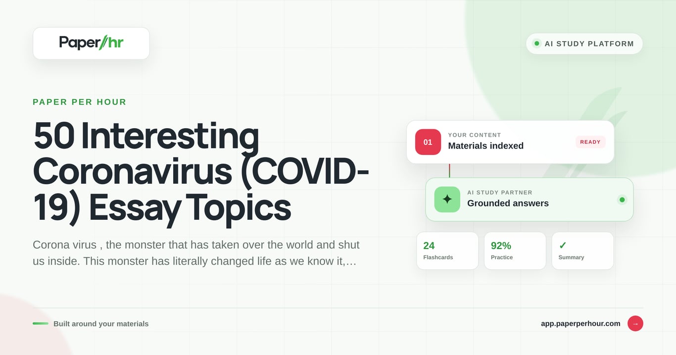 50 Interesting Coronavirus (COVID-19) Essay Topics