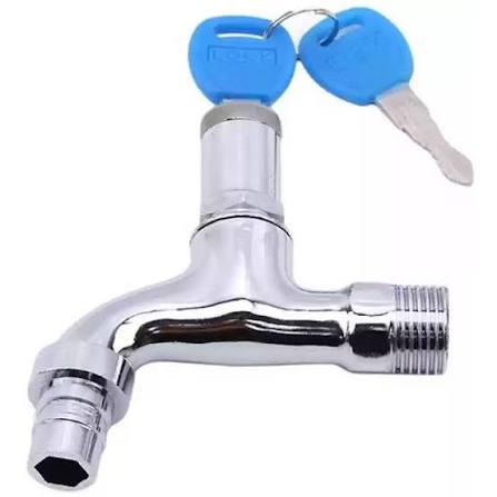 Chrome Lockable Bib Tap with Key