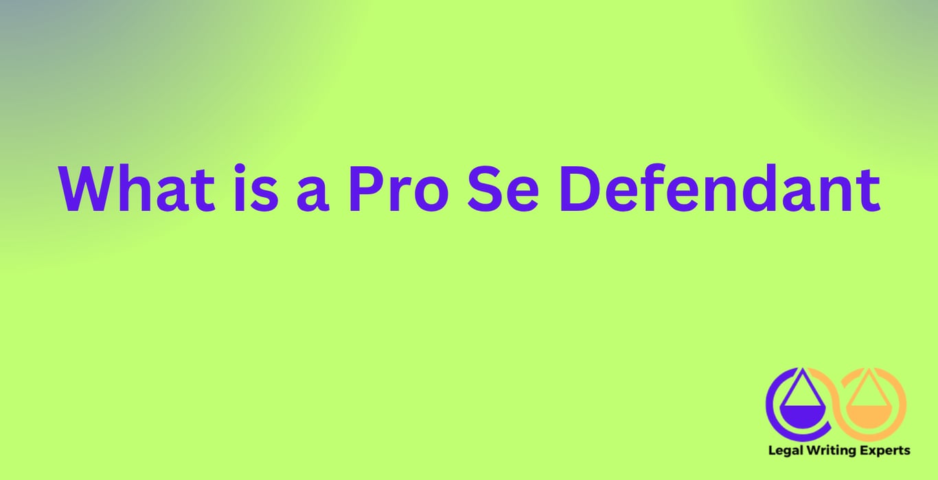 What is a Pro Se Defendant