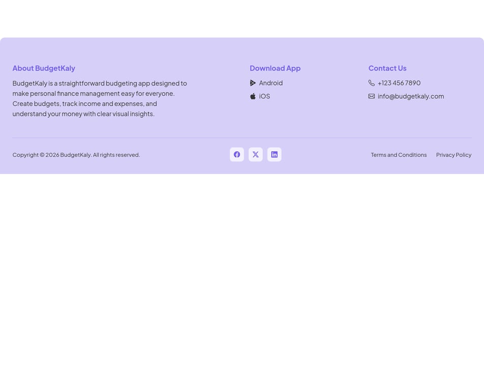 Main Footer component