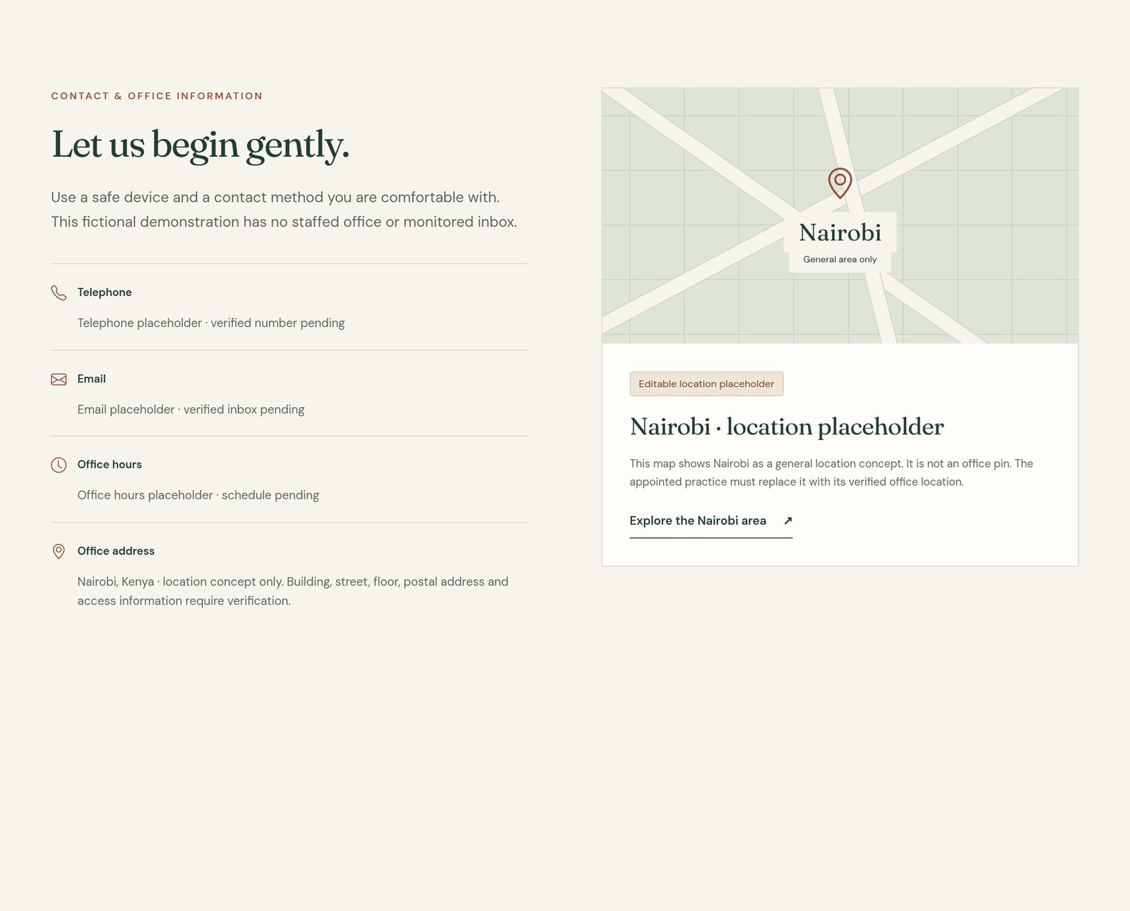 AR · Editable Contact & Location component