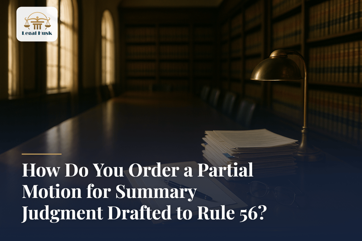 How Do You Order a Partial Motion for Summary Judgment Drafted to Rule 56?