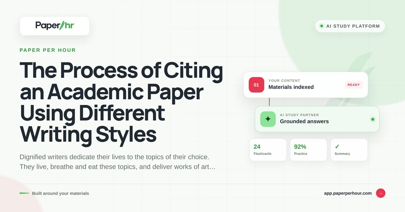 The Process of Citing an Academic Paper Using Different Writing Styles