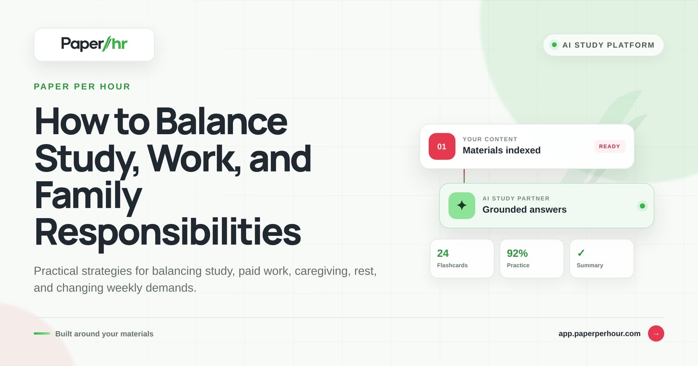 How to Balance Study, Work, and Family Responsibilities