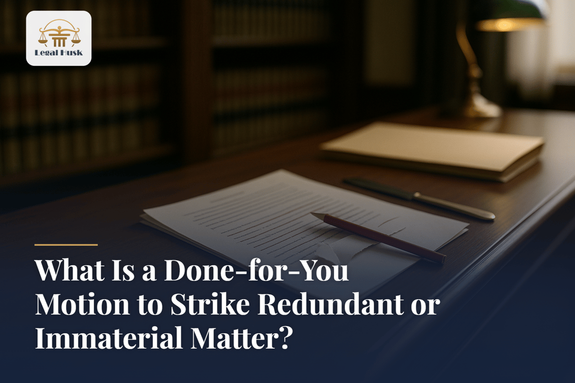 What Is a Done-for-You Motion to Strike Redundant or Immaterial Matter?