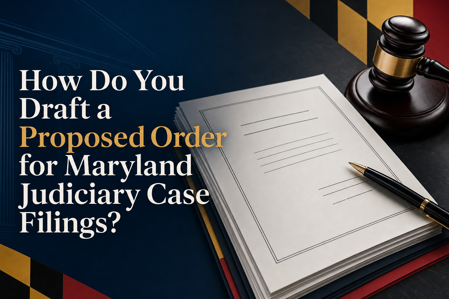 How Do You Draft a Proposed Order for Maryland Judiciary Case Filings?