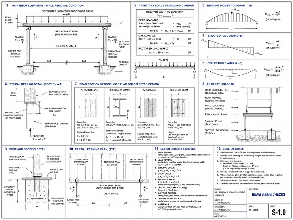 Beam Sizing Checks For Residential Structural Design