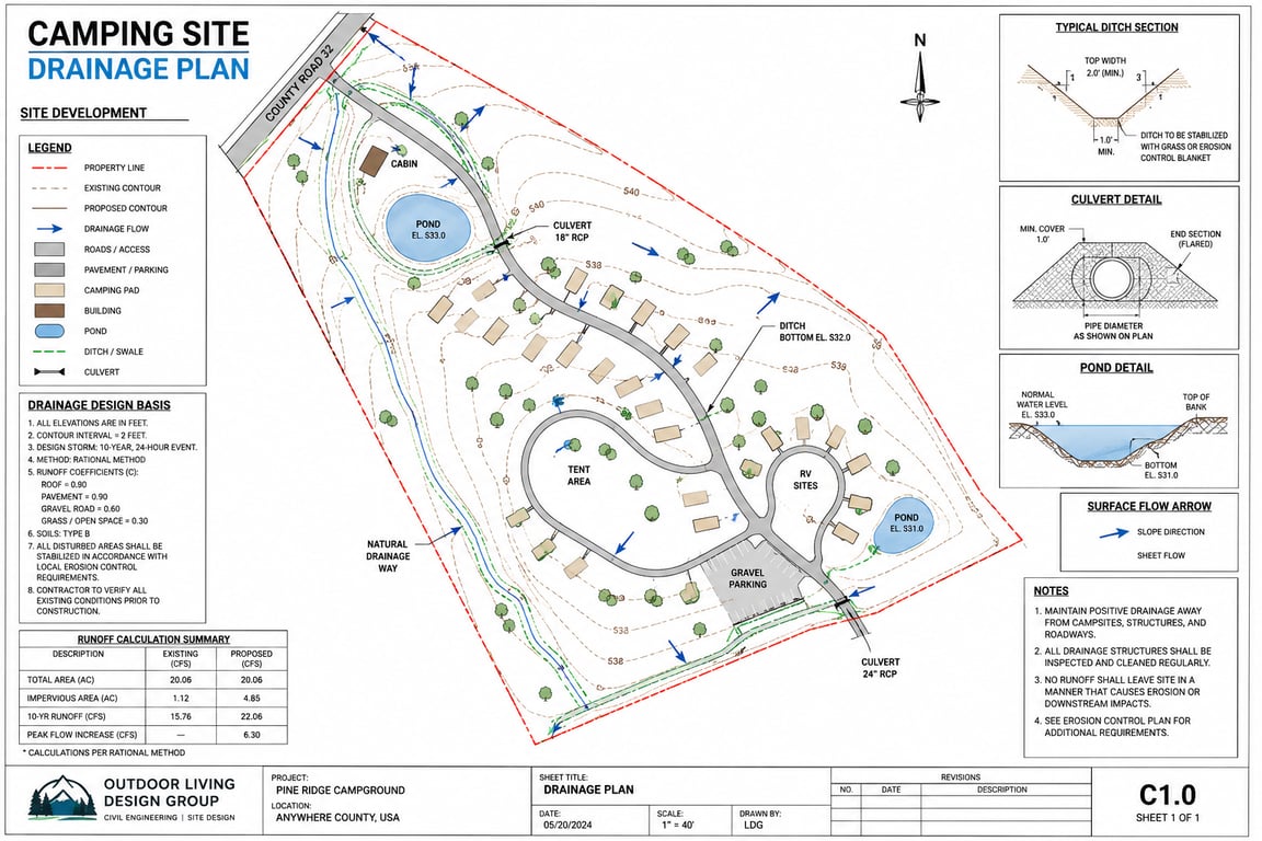 Drainage Plan Design For Camping Sites