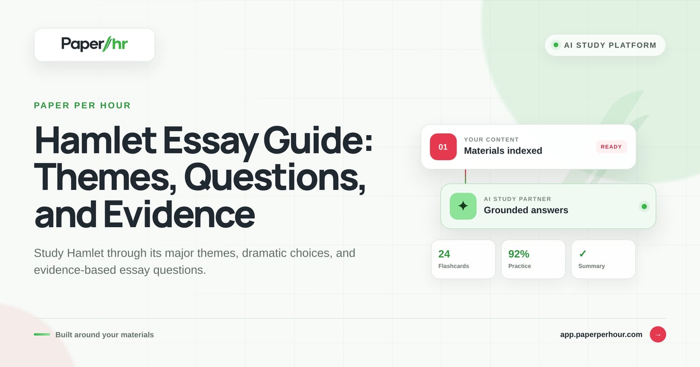 Hamlet Essay Guide: Themes, Questions, and Evidence