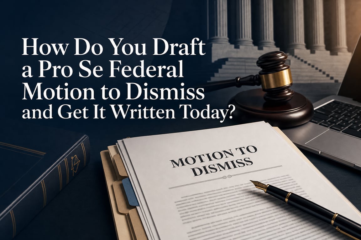 How Do You Draft a Pro Se Federal Motion to Dismiss and Get It Written Today?