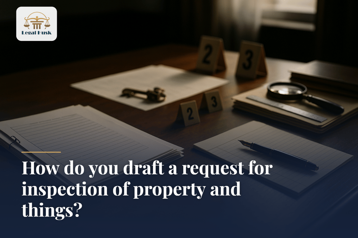 How do you draft a request for inspection of property and things?