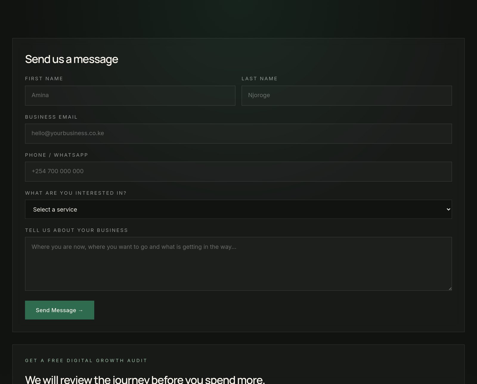 Contact Form component