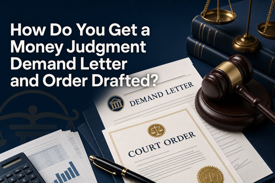 How Do You Get a Money Judgment Demand Letter and Order Drafted?