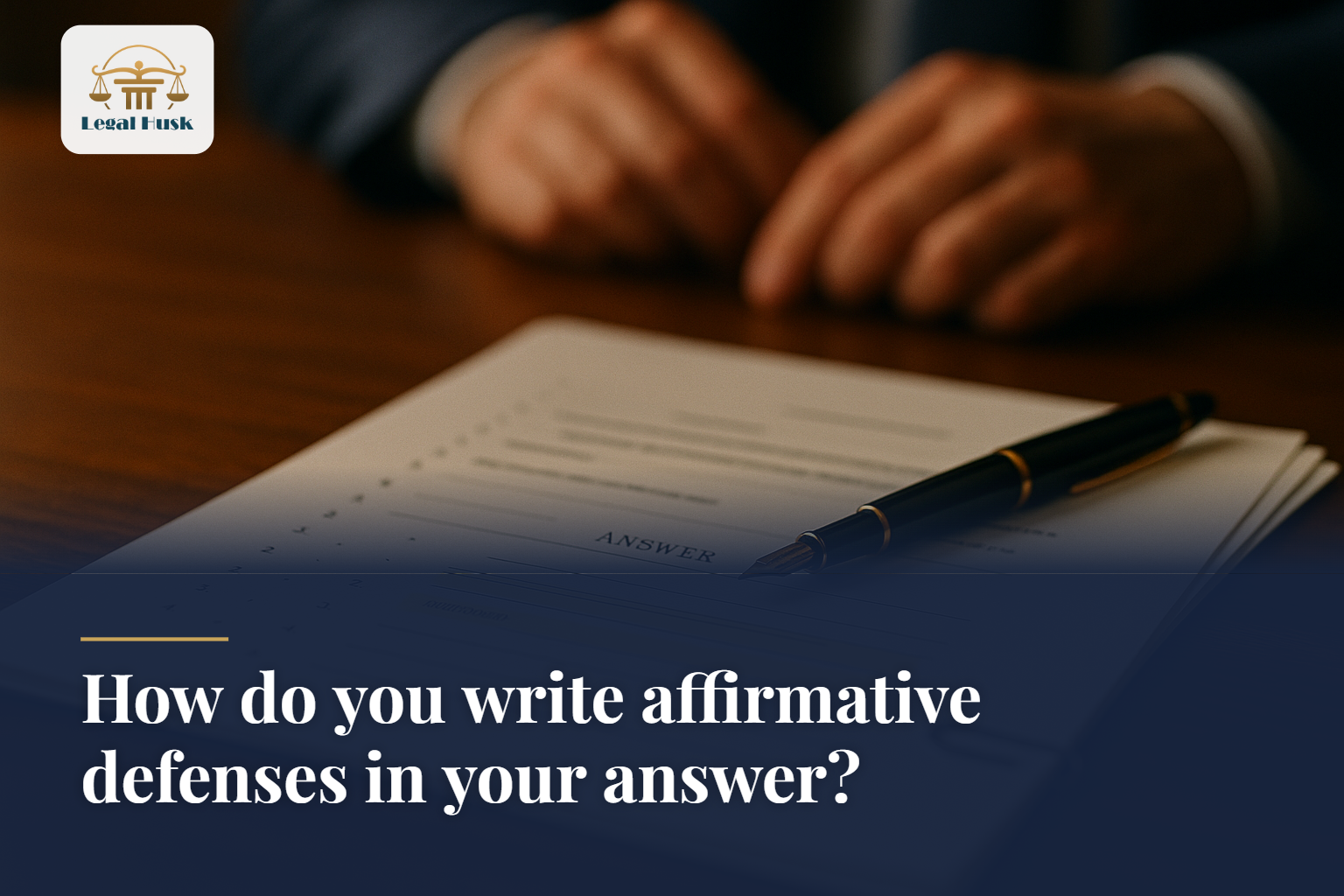 How do you write affirmative defenses in your answer?