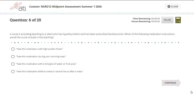 Excelsior NUR 212 Practice Exam sample page