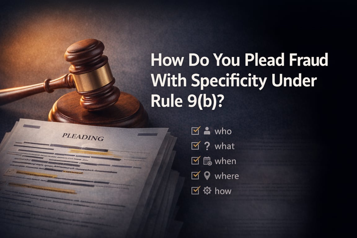 How Do You Plead Fraud With Specificity Under Rule 9(b)?