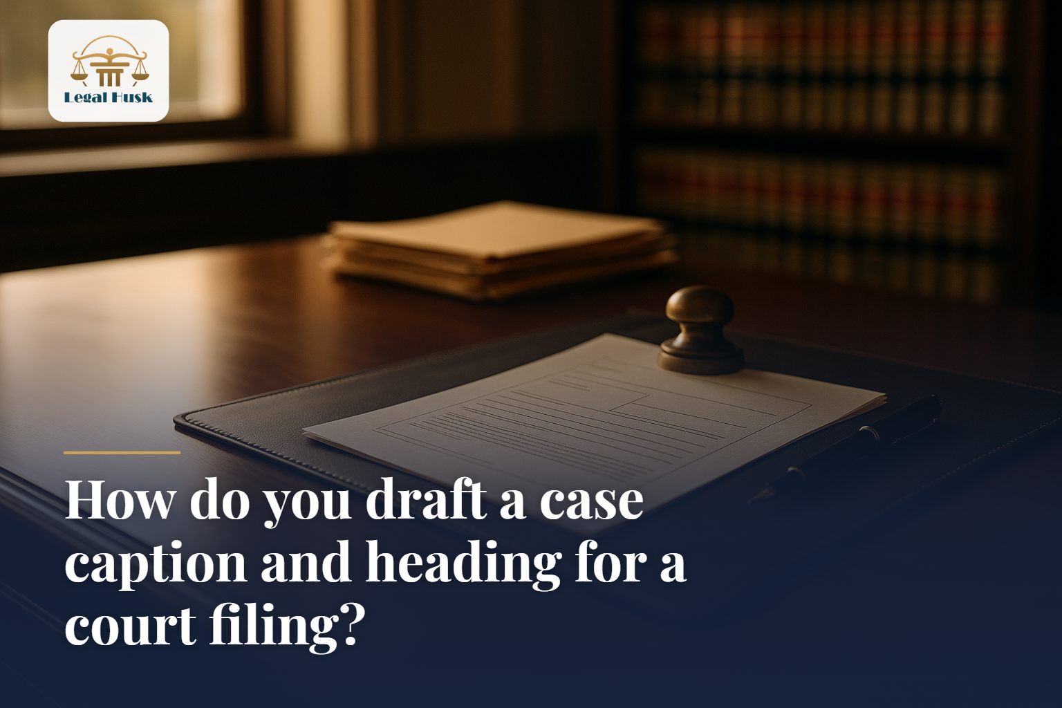 How do you draft a case caption and heading for a court filing?